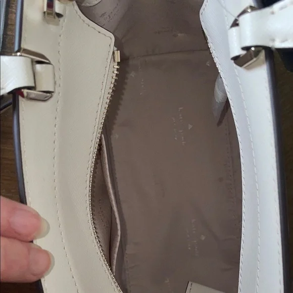 NWT Kate Spade White and Tan Floral Satchel - Picture 5 of 10